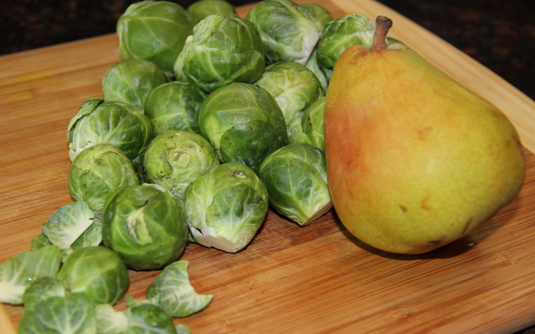 Brussel Sprouts with Pear, Ginger, and Mustard