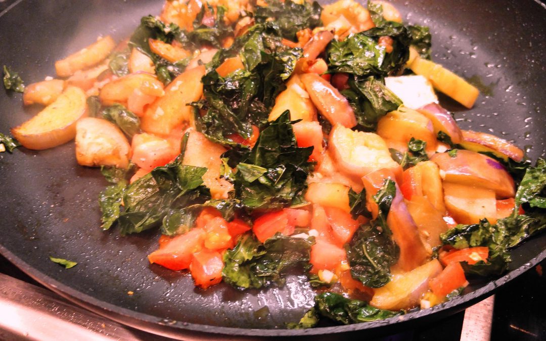 Pan Roasted Kale and Veggies