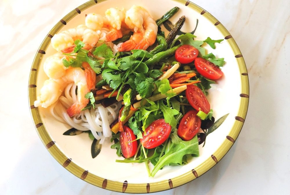 Vietnamese Shrimp Salad with Sweet & Spicy Chili Dressing