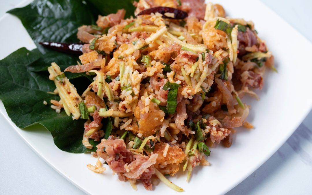 Laotian-Inspired Chicken and Crispy Rice Salad